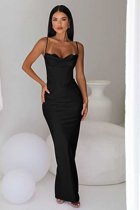 HOUSE OF CB Charmaine Corset Gown (Black) - RRP $389 | Dress for a ...