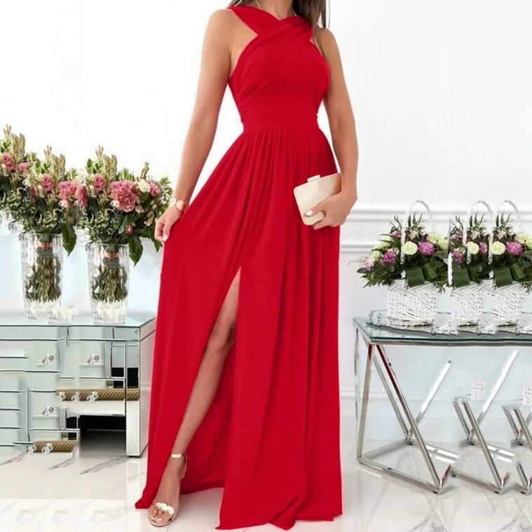 HSMQHJWE Red Dresses For Women Semi Formal Dresses Women Off ...