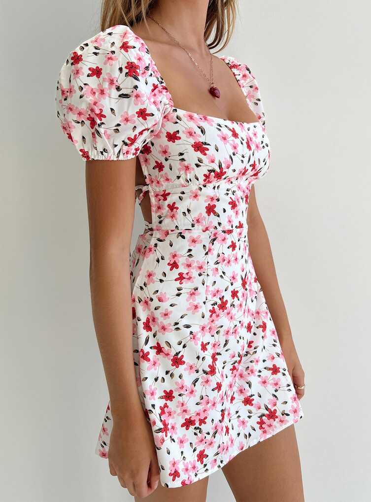 Havena Mini Dress White / Floral