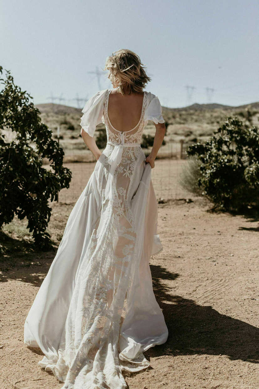 Hayley Romantic Bohemian Wedding Dress | Dreamers and Lovers