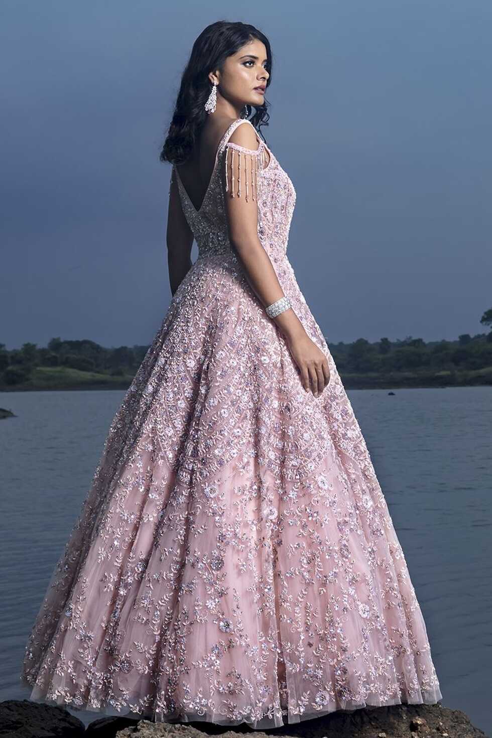 Heavenly Baby Pink Colored Designer Gown, Anarkali salwar kameez ...