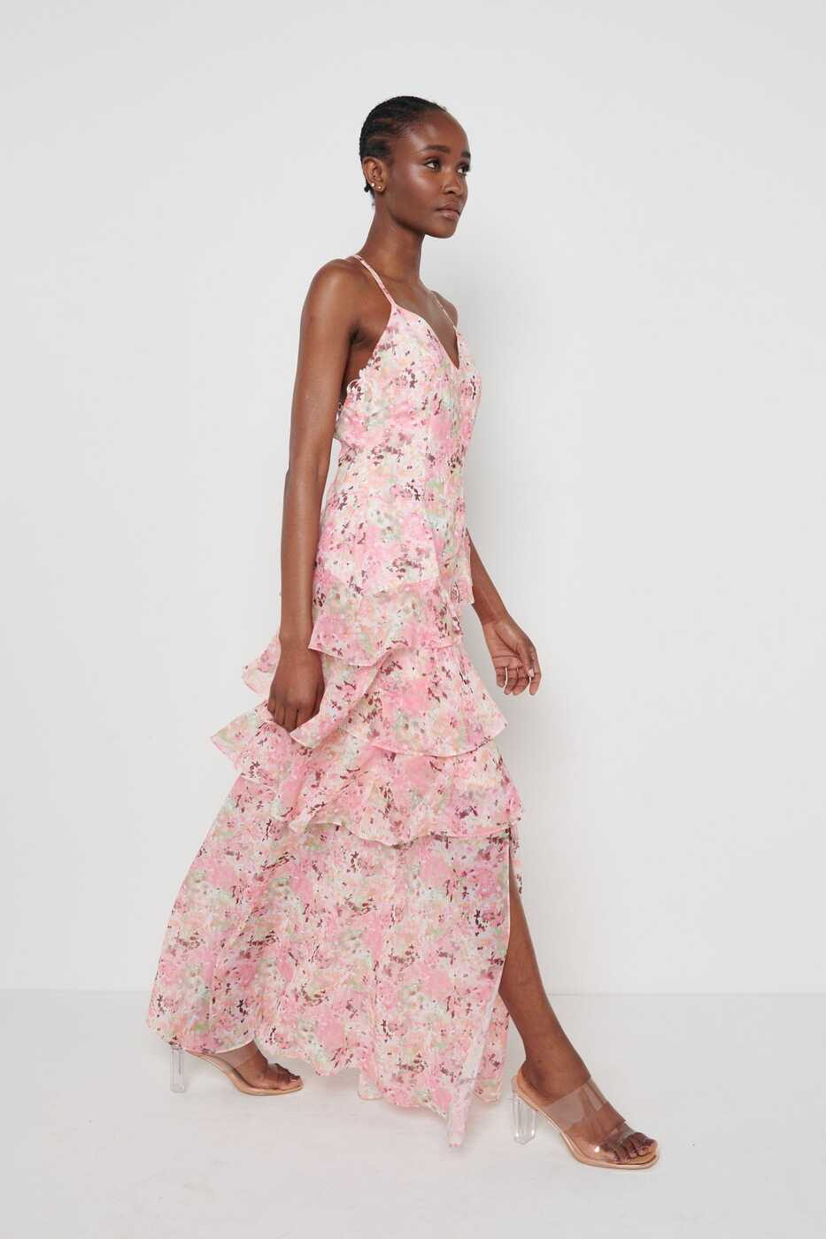 Hettie Asymmetric Ruffle Dress - Floral – Pretty Lavish