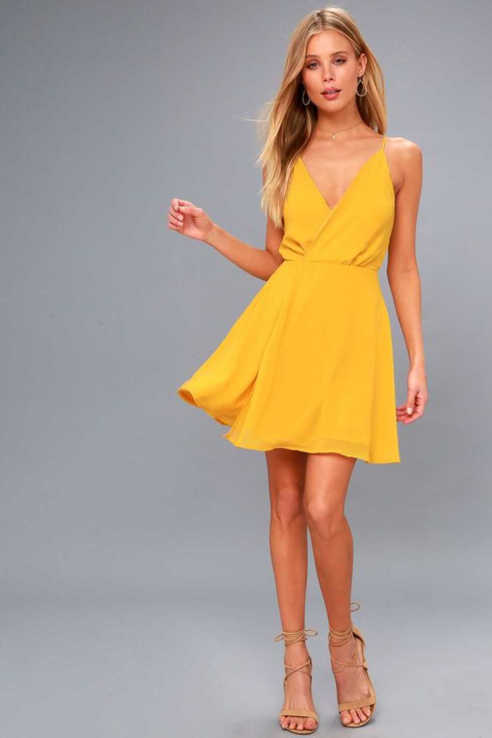 Hot Like Fire Golden Yellow Backless Dress | Cocktail dress yellow ...