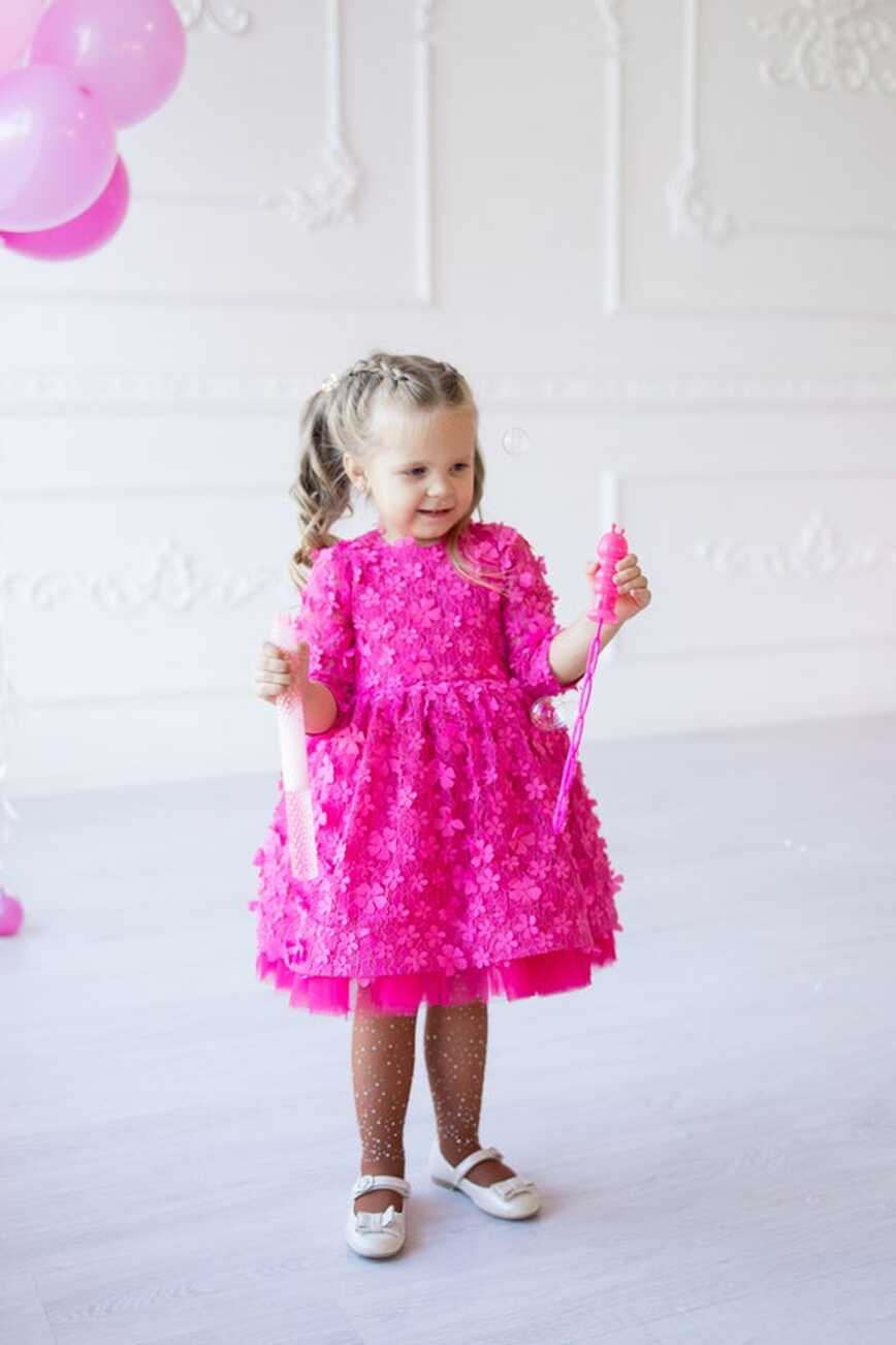 Hot Pink Birthday Party Girl Dress, Toddler Formal Dress, School ...