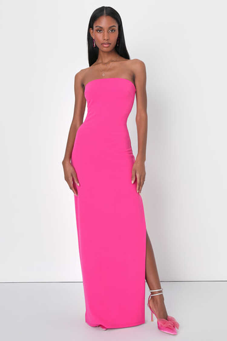 Hot Pink Maxi Dress - Strapless Maxi Dress- Sexy Maxi Dress - Lulus