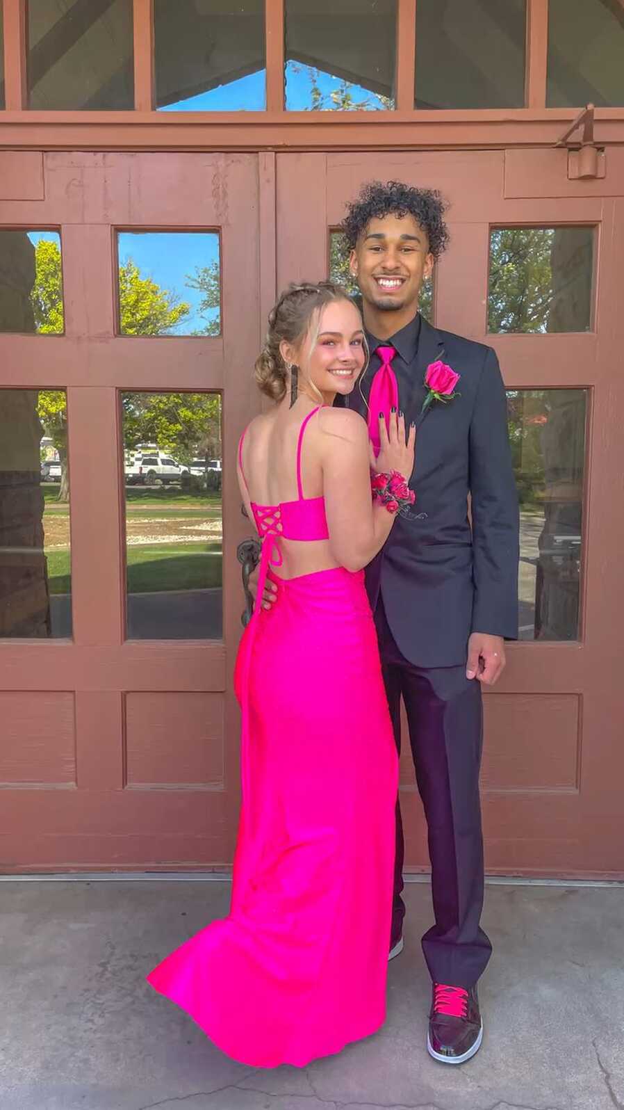 Hot Pink Prom Dress,Open Back Prom Gown Y3092 – Simplepromdress