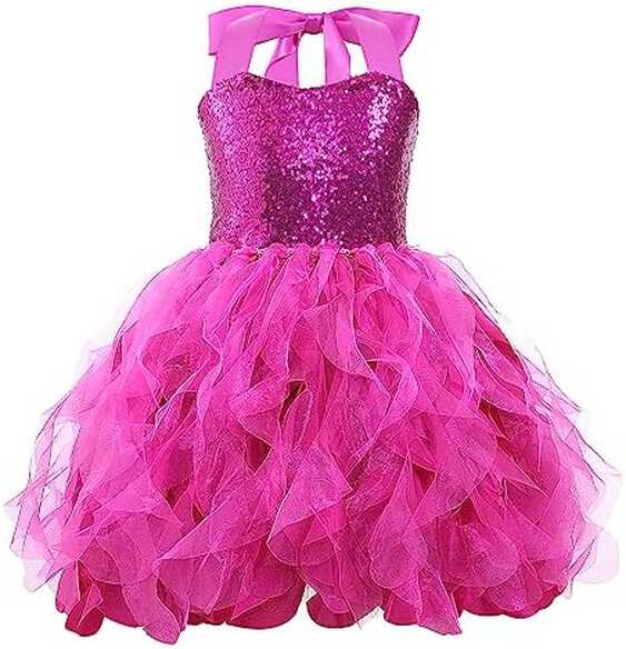 Hot Pink Tutu Dress for Toddler Girls Sparkly Hot Pink Sequin ...