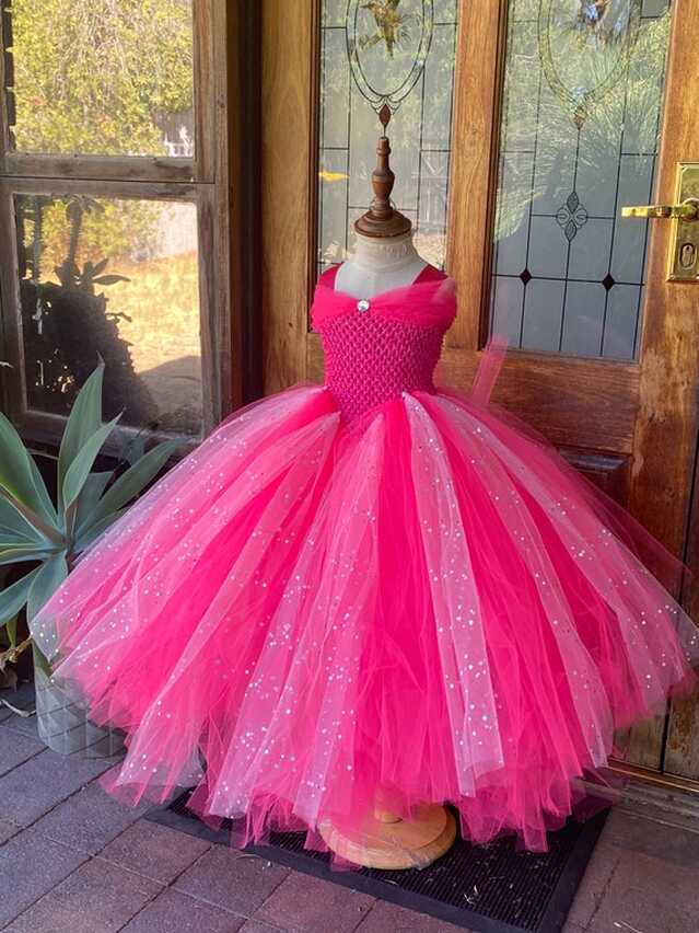 Hot Pink and Pink Gown Tutu Dress Stunning Pink Princess Tutu ...