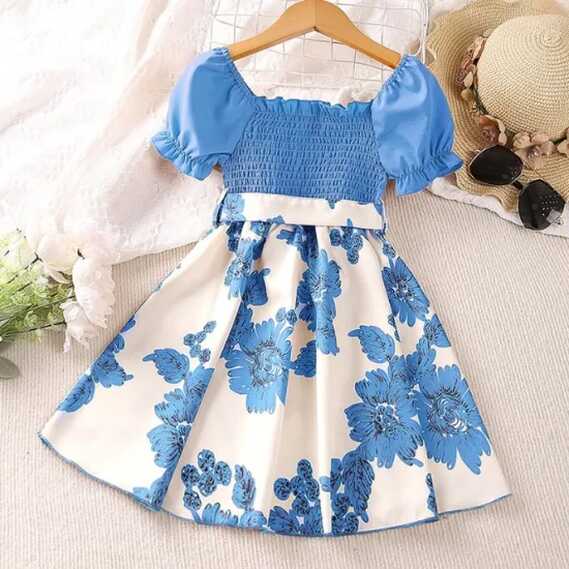 Hot Selling Summer Clothes Printing Flower 8 Years Girl Dress ...