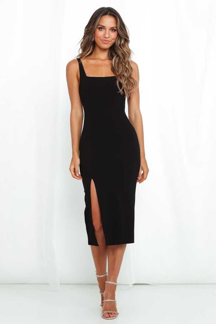 House In Budapest Midi Dress Black