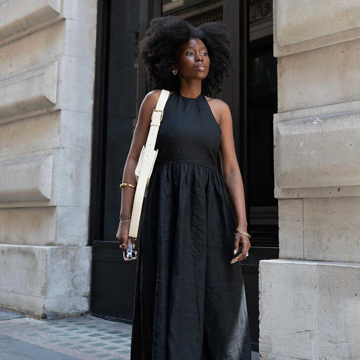 How Fashion People Wear Simple Black Dresses and Sandals | Who ...