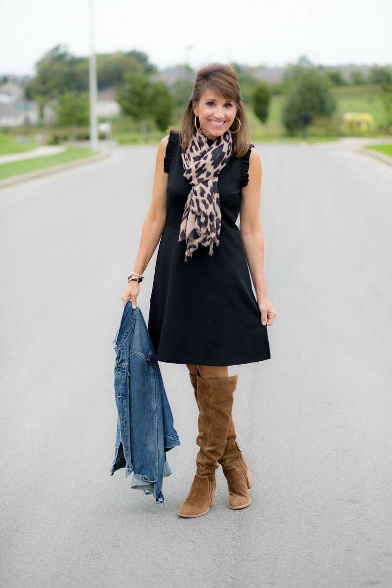 How To Style a Sleeveless Black Dress for Fall - Cyndi Spivey ...