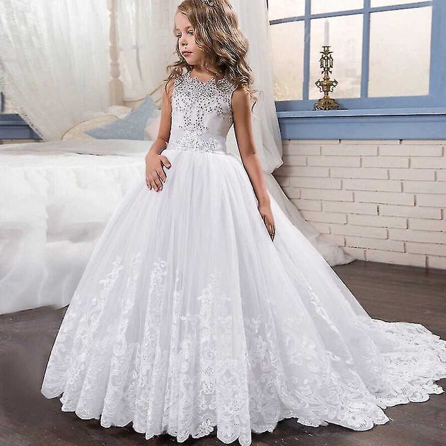 Hywell 2022 Summer Girls Long Bridesmaid Dress For Elegant Kids ...