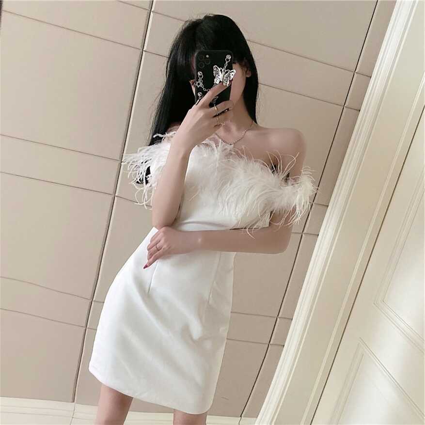 IELGY Fashion Women&#39;s dress Korean style H type White Trendy White ...