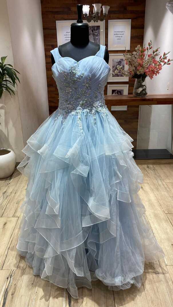 Ice Blue Ice Blue Princess Gown by HER CLOSET for rent online ...