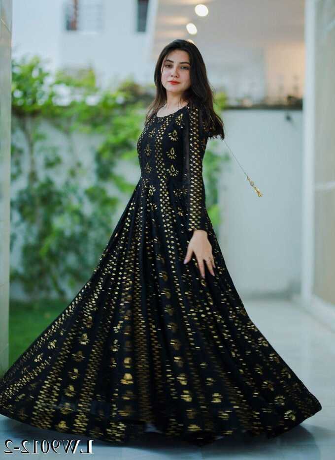 Impressive Black Gown ,indian Designer Party Gown , Blooming ...