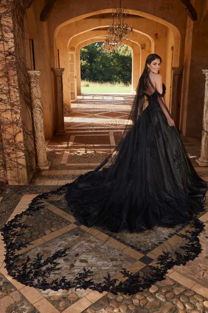 Incredible Off the Shoulder Black Wedding Dress | Sophia Tolli ...