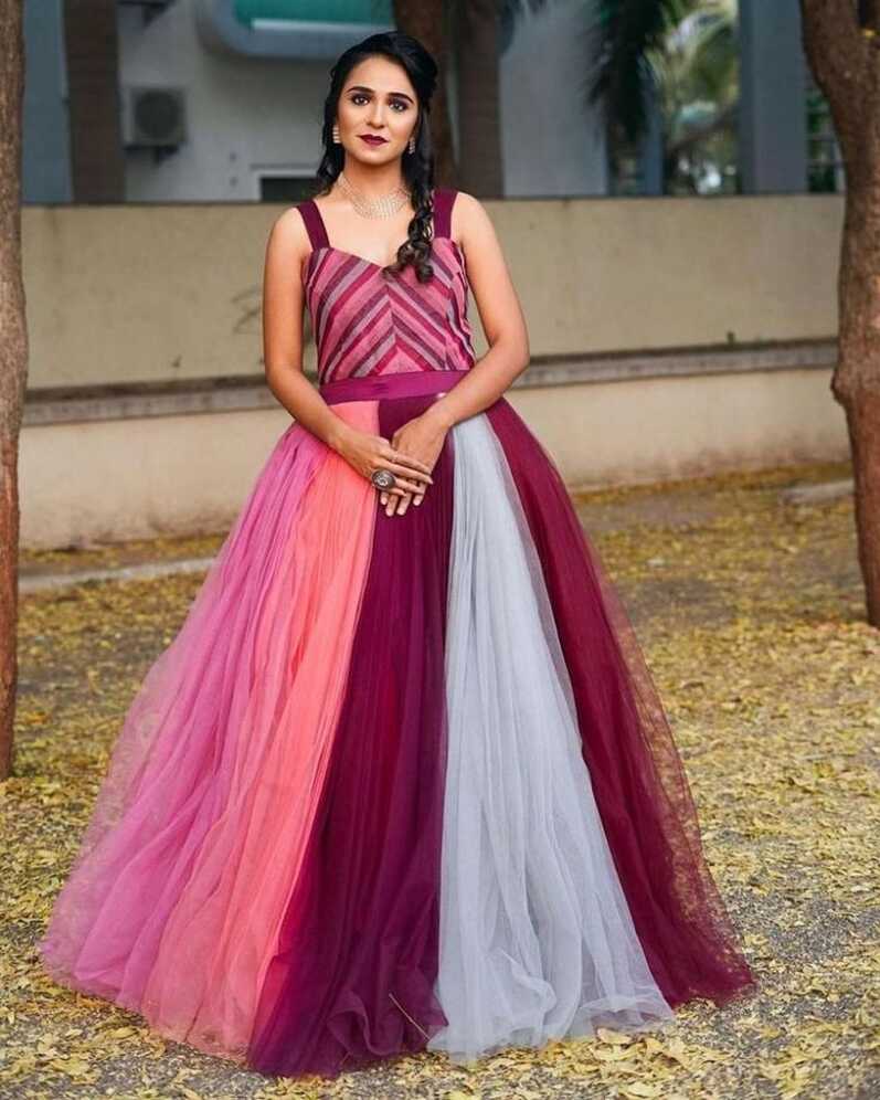 Indian Dresses for Women in Multi Color Soft Net with 15 Meter Big ...