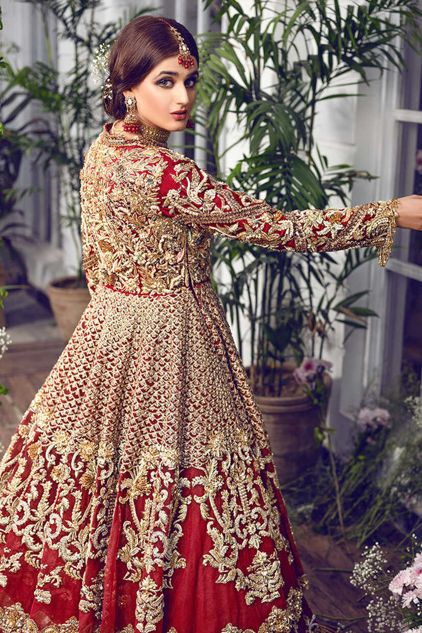 Indian designer wedding dresses with gold tilla work – Nameera by ...