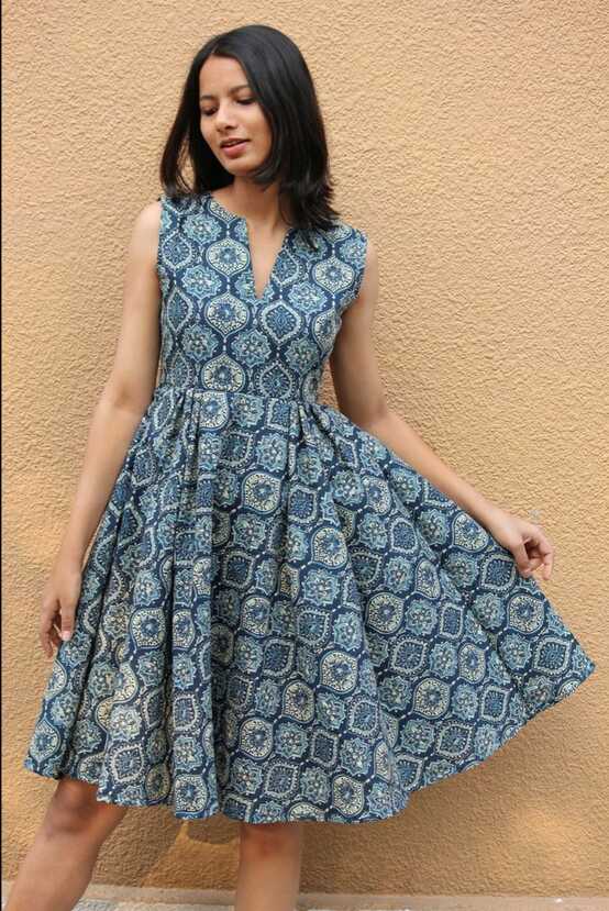 Indigo Mosaic Dress By Mogra Designs