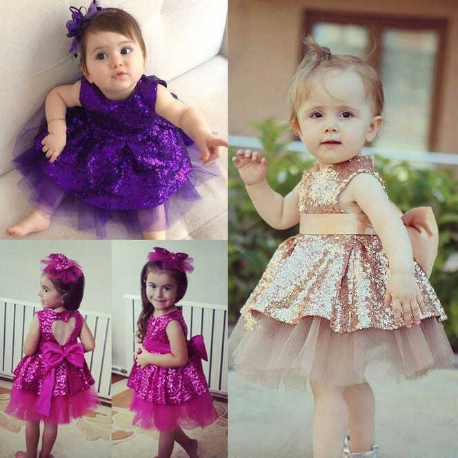 Infant Fashion Princess Party Dress: Baby Girls Sequins Formal ...