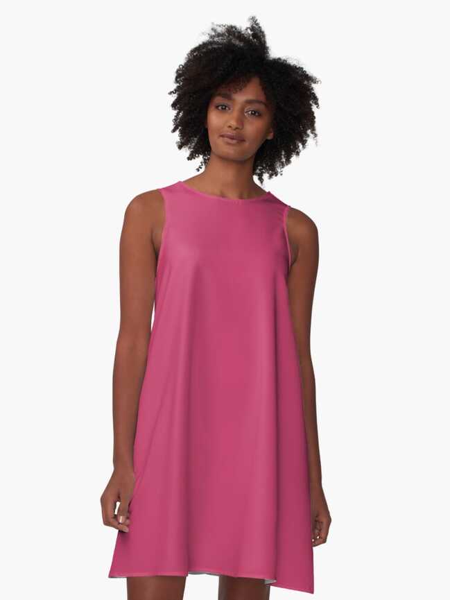 Innuendo Dark Pink, Solid Color Rose Pink&quot; A-Line Dress for Sale ...