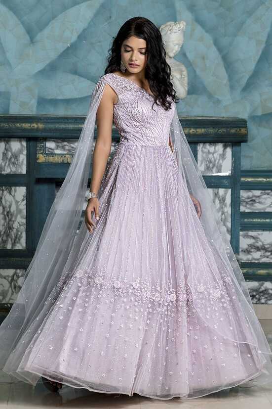 Irresistible Lilac Colored Designer Gown, Anarkali salwar kameez ...