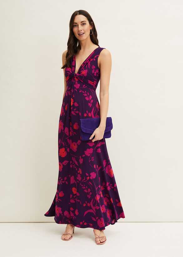 Isla Floral Sleeveless V-Neck Maxi Dress | Phase Eight UK |