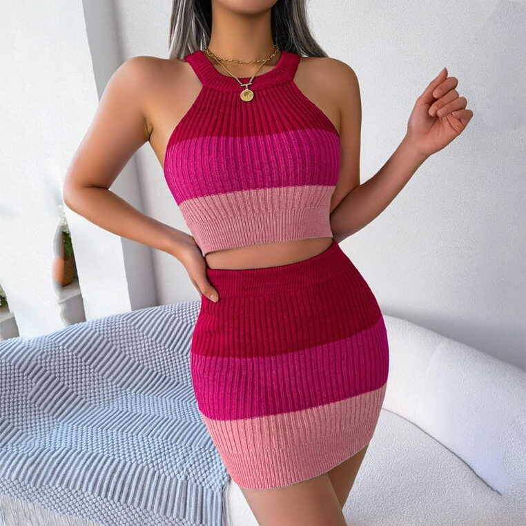 JDEFEG Skirt Set Juniors Women&#39;s 2023 Summer Two Piece Outfits V ...