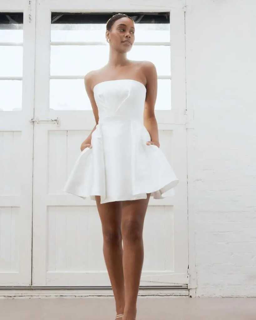 Jacqueline Elizabeth Mini | Modern A-Line Wedding Dress | Karen ...