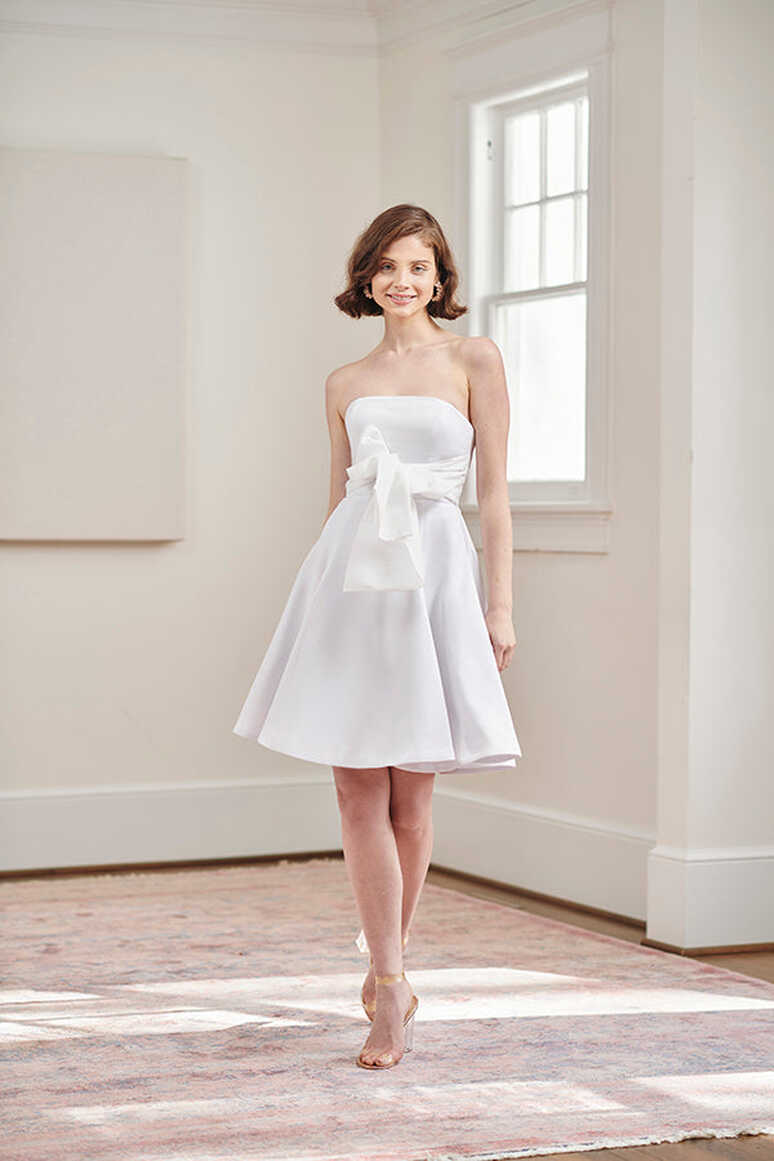 Jacqueline Strapless Little White Rehearsal and Casual Wedding ...