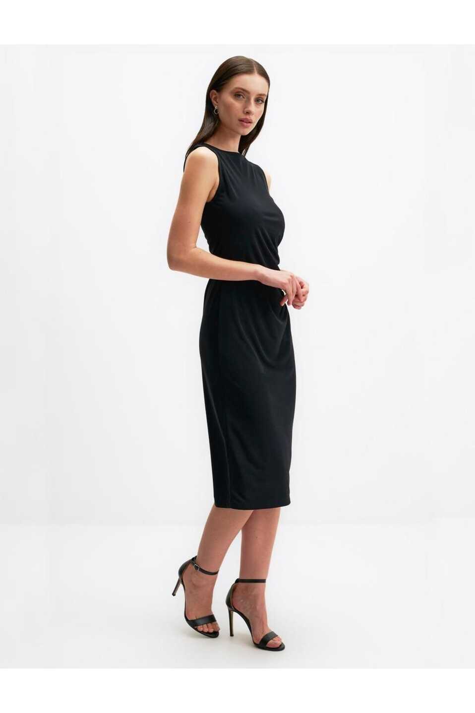 Jimmy Key Black Sleeveless Basic Knitted Midi Dress - Trendyol