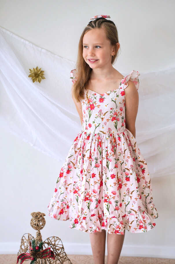 Josephine Girls Christmas Dress - Rose – A Little Lacey