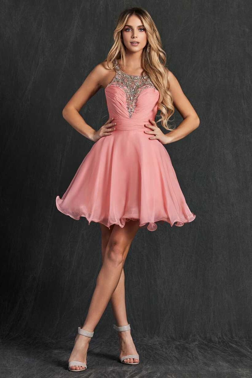 Juliet 725 Beaded Classy Hoco Short Prom Dress | Formal Dress Shops