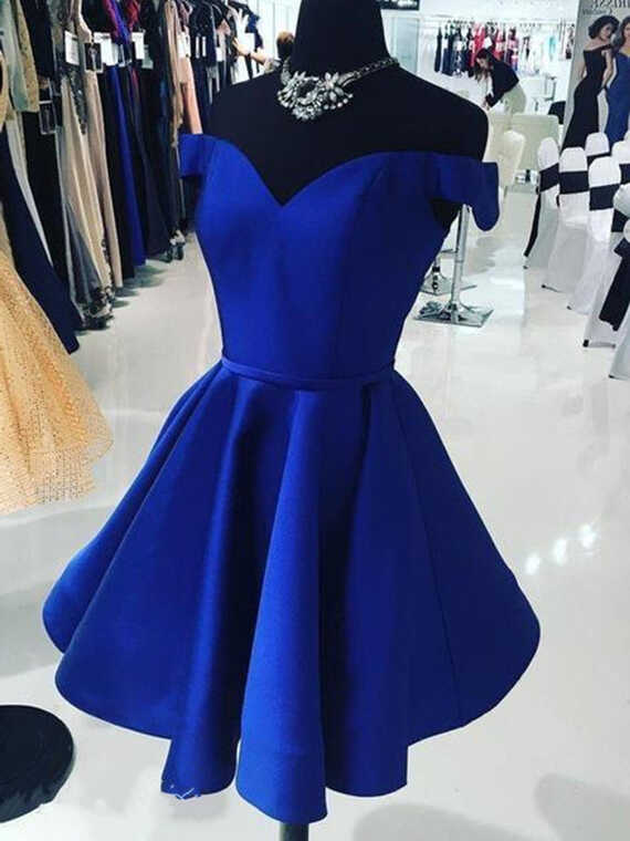 Junior Short Royal Blue Prom Dress REAL015