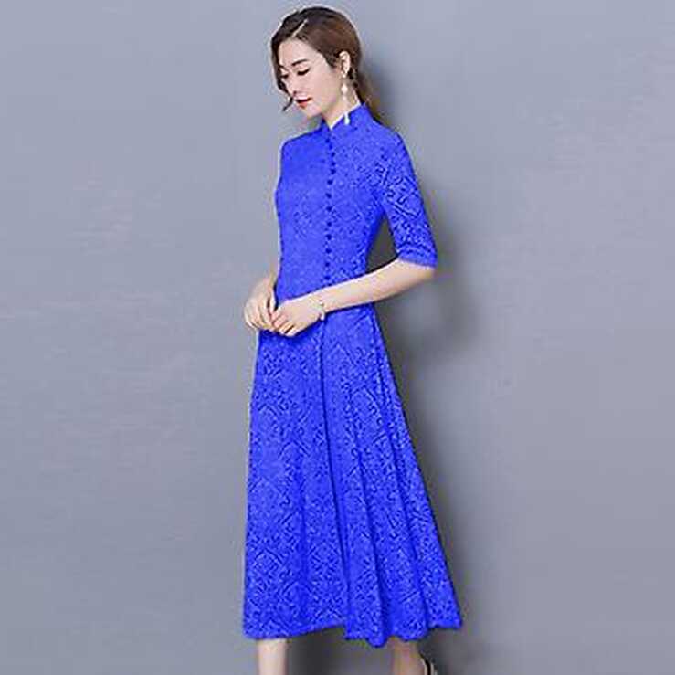 Jwl- Spring Summer Modern Cheongsam Women Ao Dai Lace Qipao ...