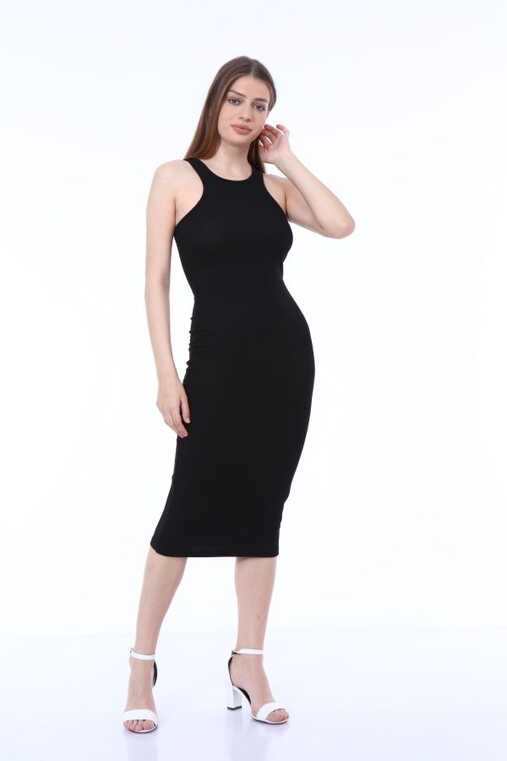 KİM Kİ O Women&#39;s Black Sleeveless Long Dress - Trendyol