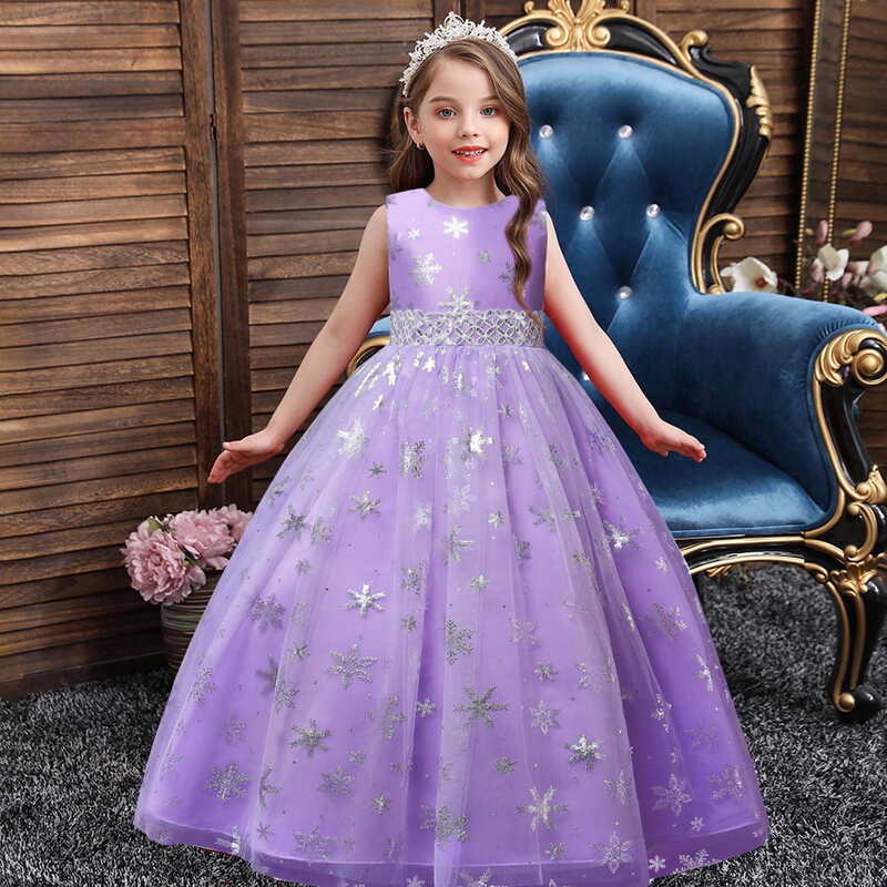 KONBECA Toddler Girls Princess Dress, Snowflake Pattern ...