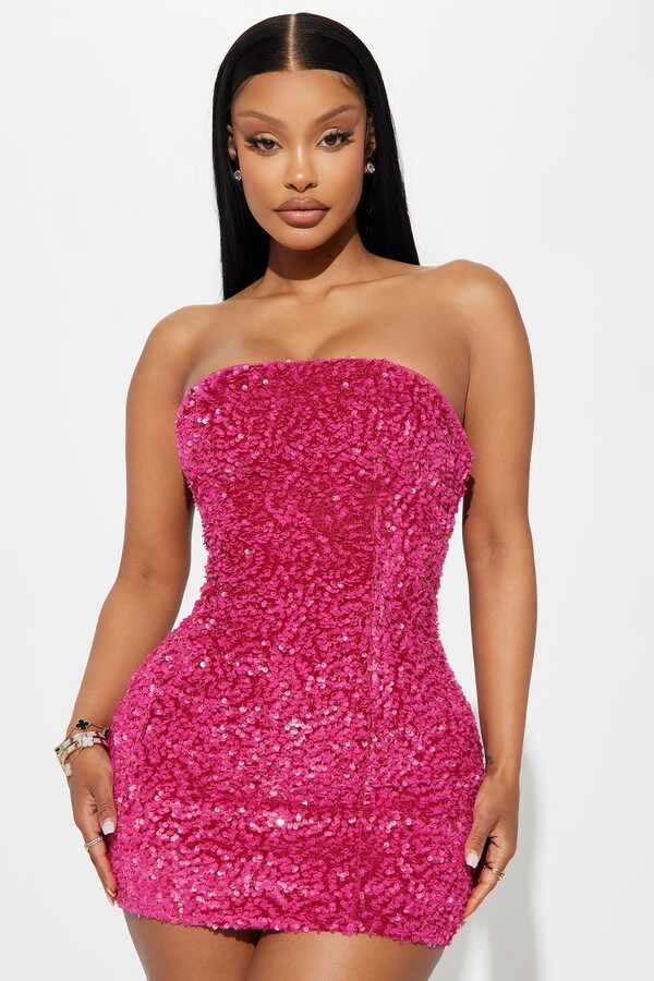 Kara Sequin Mini Dress - Hot Pink | Fashion Nova, Dresses ...