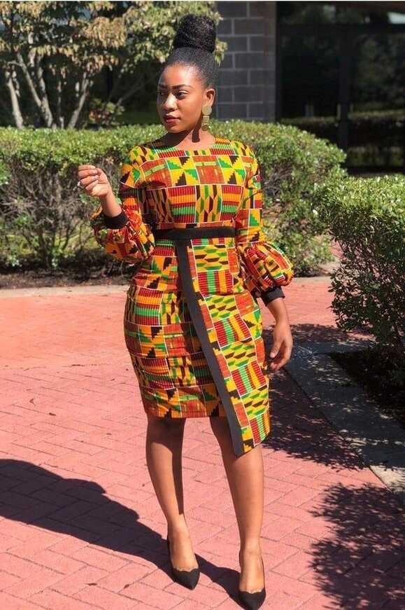 Kente Ankara wax dress. Short Kente Ankara gown. Summer dress ...