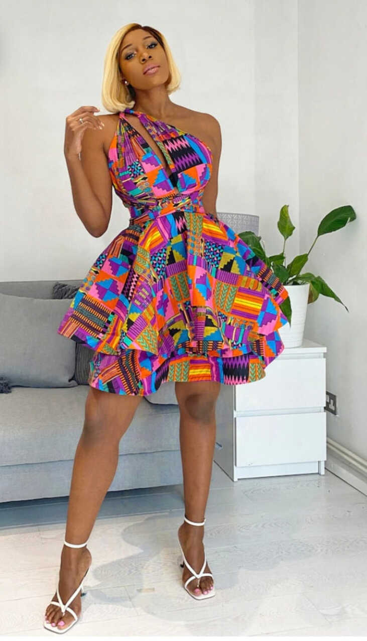 Kente Print Women&#39;s MG Designer Dress P2