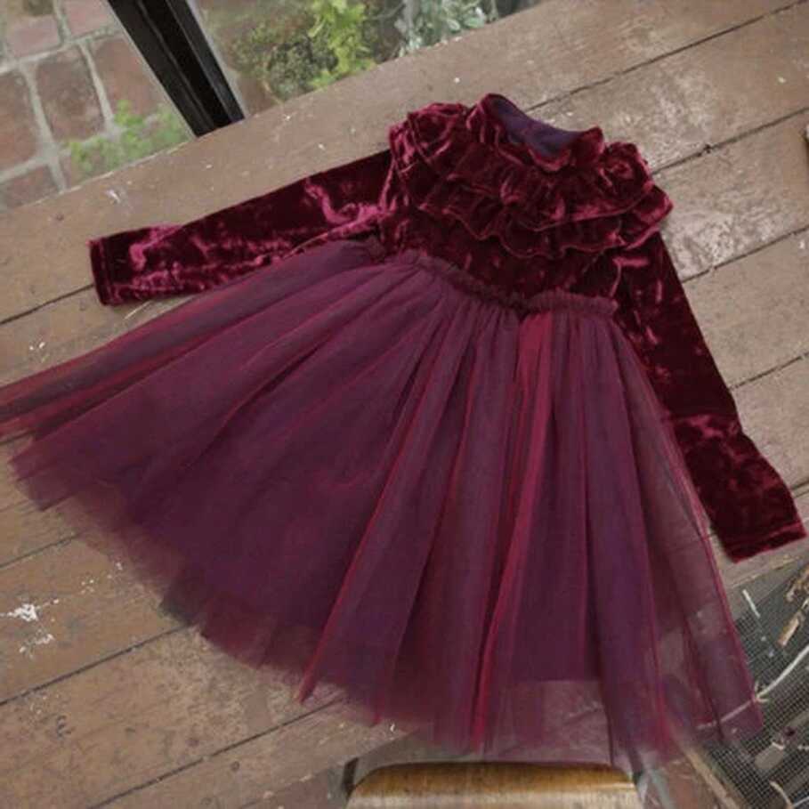 Kids Baby Girls Velvet Princess Dress Xmas Party Girl Dresses ...