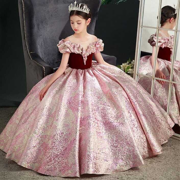 Kids Dresses For Party Wedding Dress retro Children Pageant Gown ...