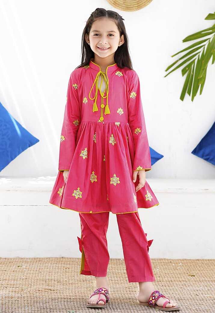 Kids Embroidered Lawn Dress - Modest Clothing