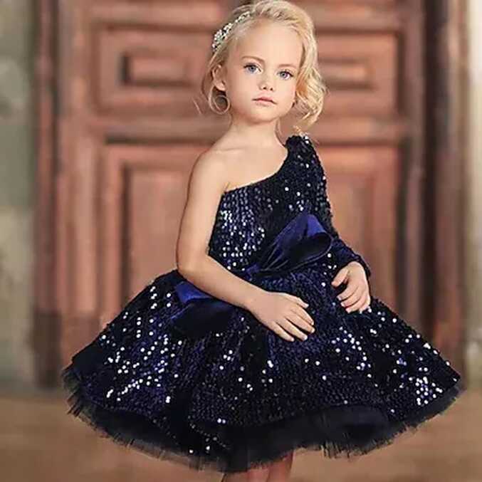 Kids Girls&#39; Dress Solid Colored Short Sleeve Wedding Party Ruched ...