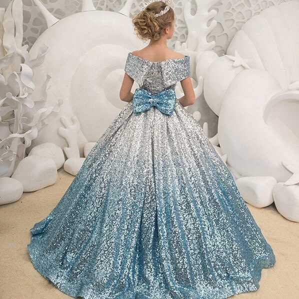 Kids Prom Dresses Girls Sequins Ball Gowns Evening Party Dress | eBay