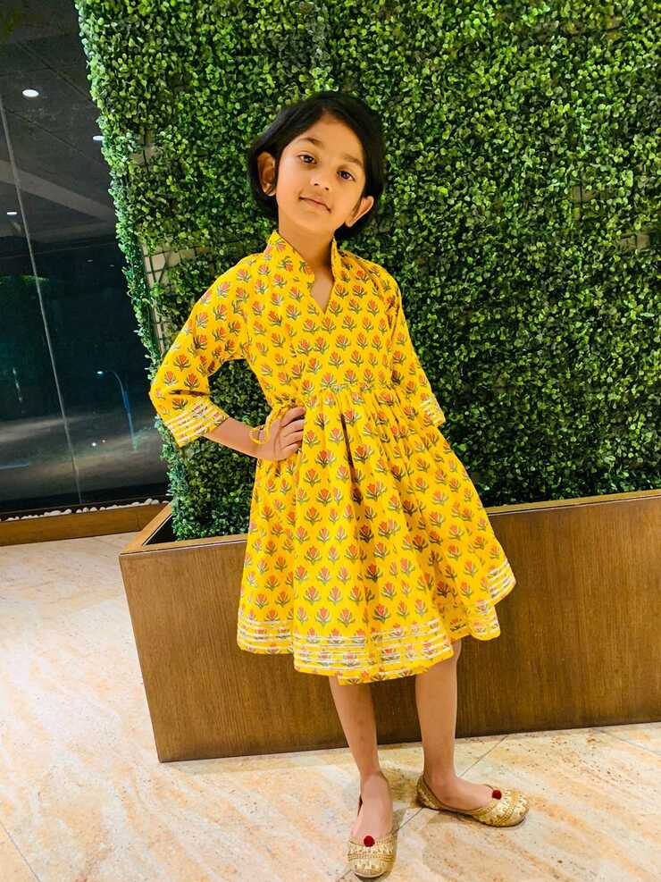 Kids Yellow Girls Cotton Frock, Age Group: 6-8 Years at Rs 400 ...