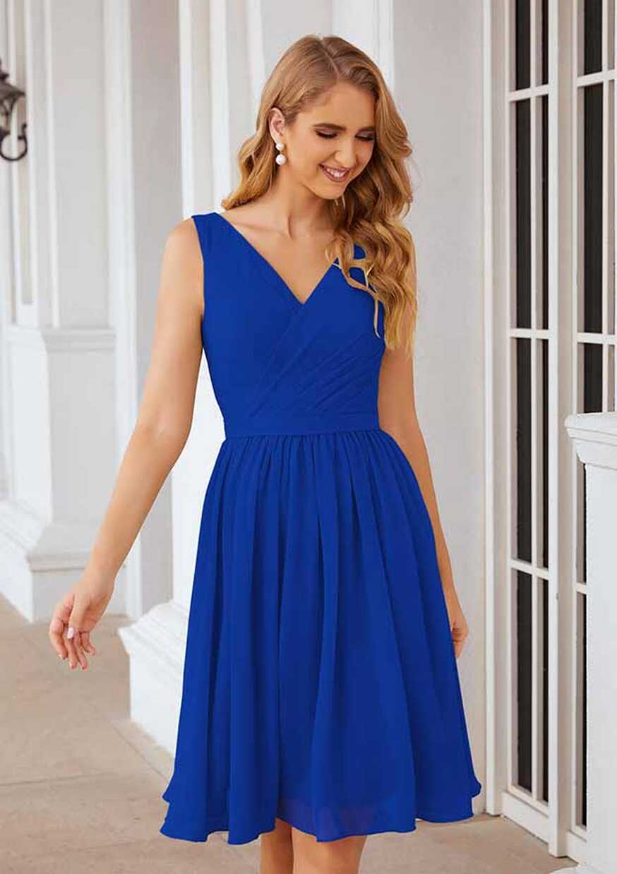 Knee Length,Short Mini Royal Blue Bridesmaid Dresses: Buy Women&#39;s ...