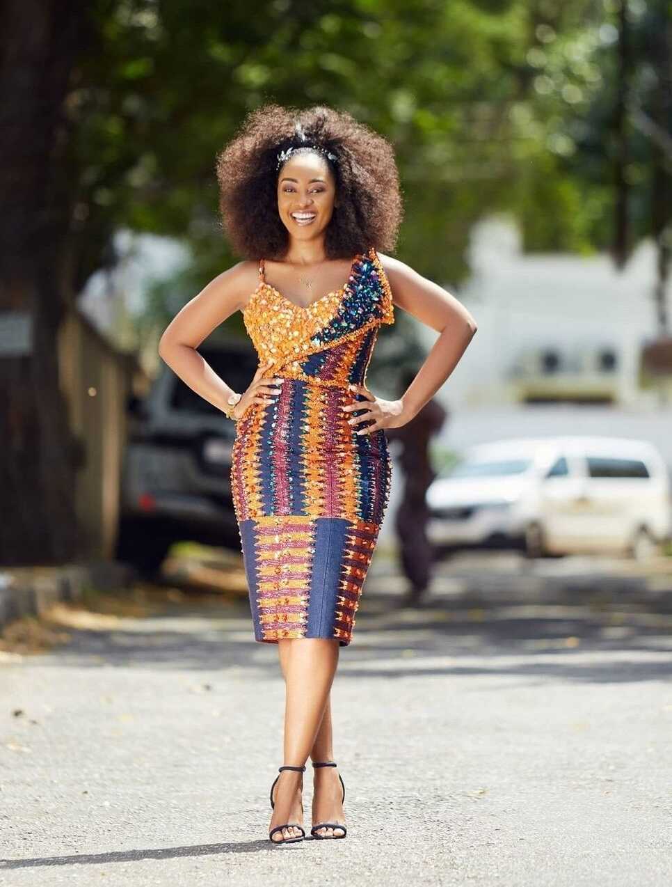 Knee-length kente dress