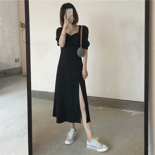 Korean Dress Puff Sleeve | Summer Dresses Korean Style | Mini ...